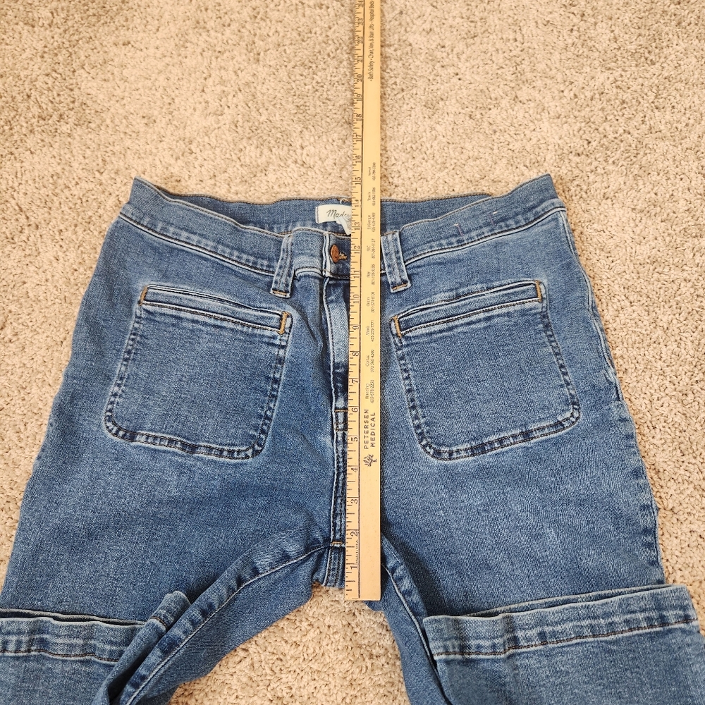 Madewell Kick‎ Out Crop Mid Rise Jeans Elkton Wash Size 32 - Picture 7 of 8